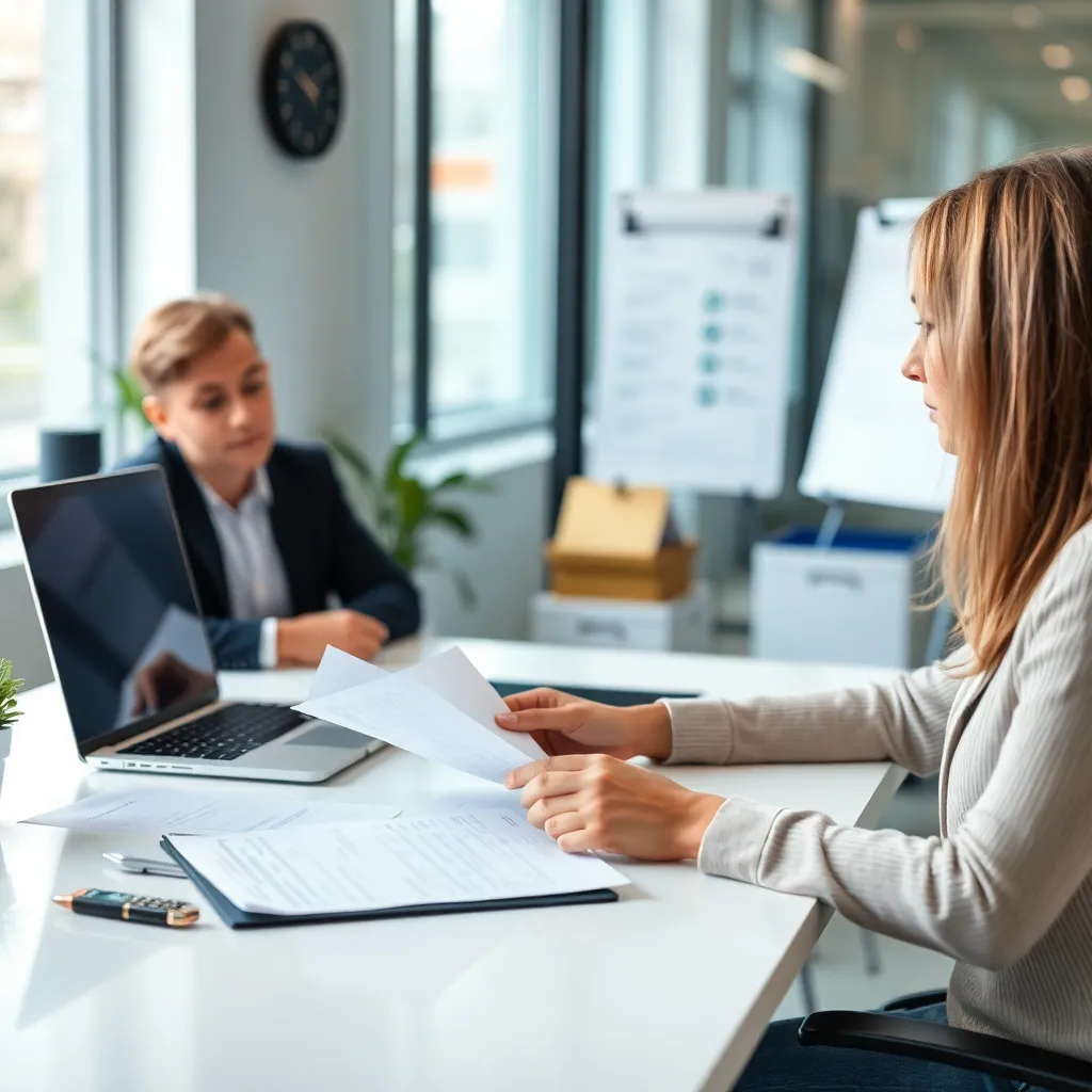 A person reviewing paperwork and a laptop, representing navigating financial options for treatment